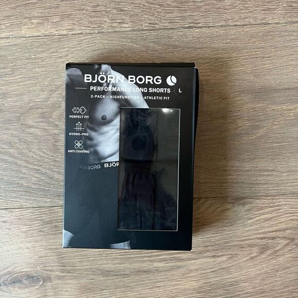 Bjorn Borg Men’s Black Hydro-Pro Mid Rise Performance Long Shorts Size Large - Picture 1 of 3